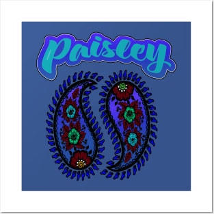 Paisley Blue Posters and Art